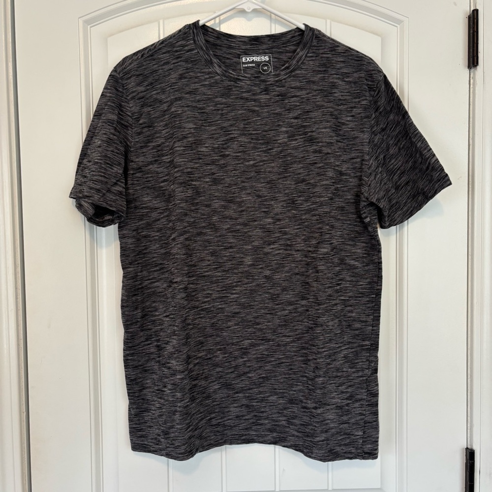 Express Men's Charcoal Heather Slim Stretch Tee Size Large